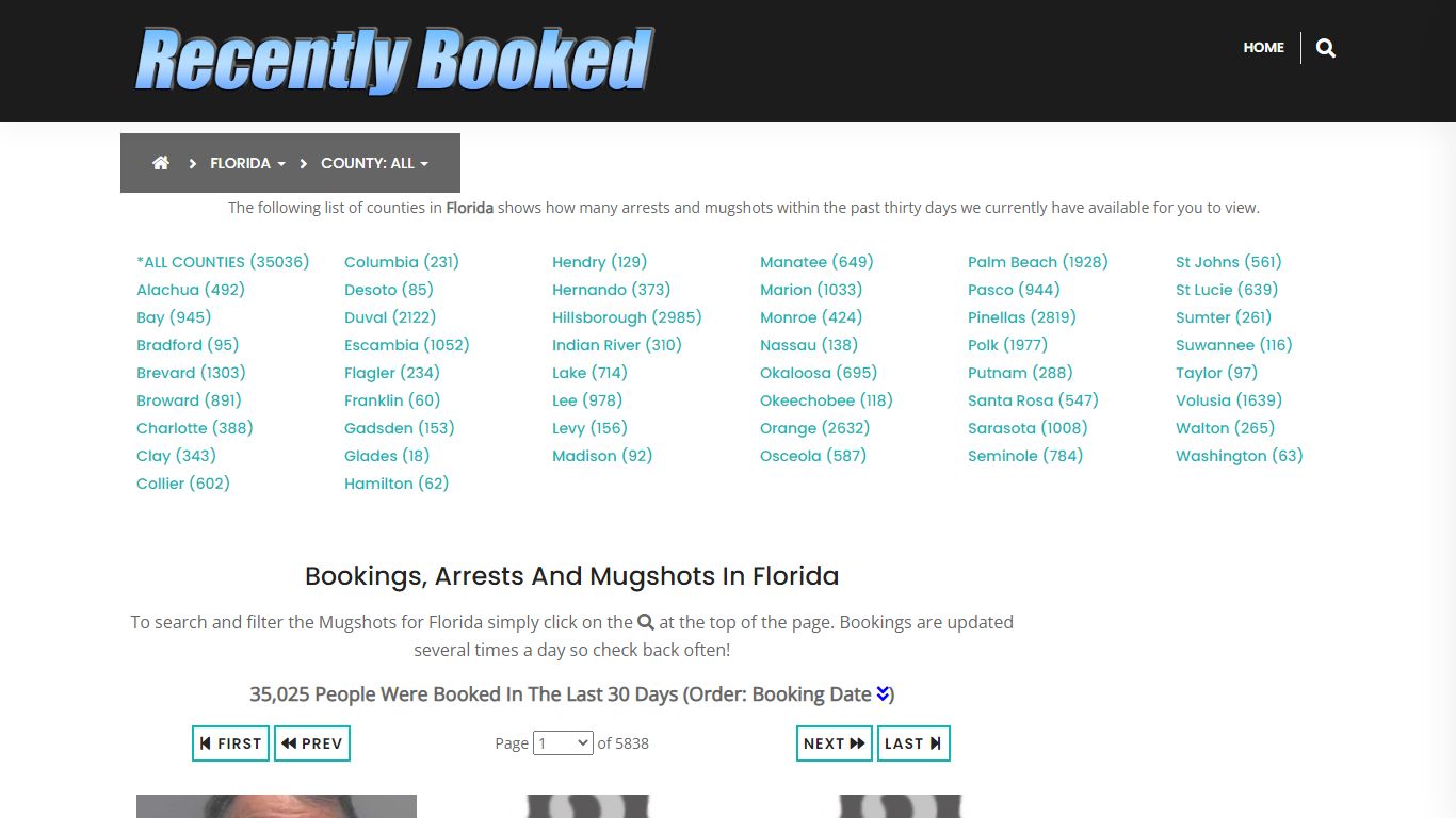 Recent bookings, Arrests, Mugshots in Florida - Recently Booked